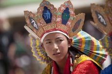 close up on a tribal citizen at the ladakh festival
