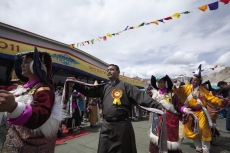 tribal people celebrating the ladakh festival