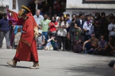 masked ladakhi man performing 