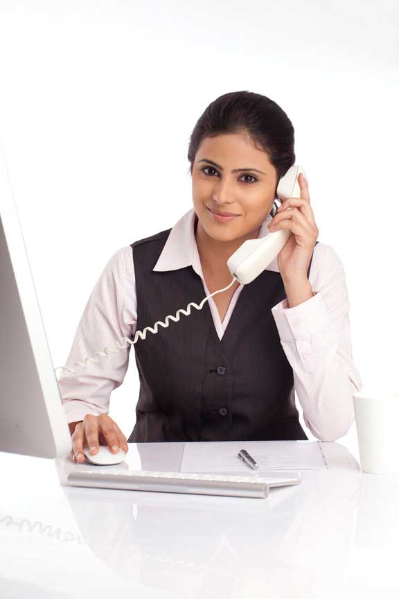 young businesswoman at an office desk