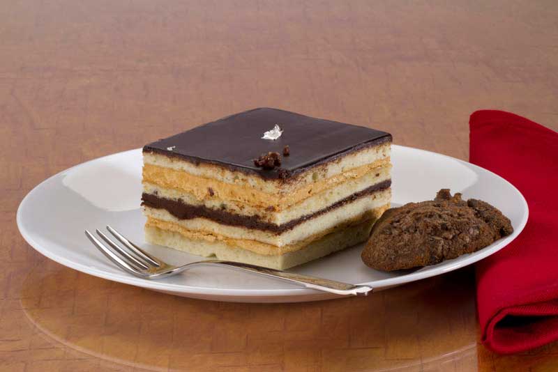 delicious chocolate pastry served with cookies 