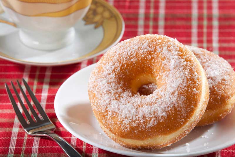 sweet donuts with morning tea