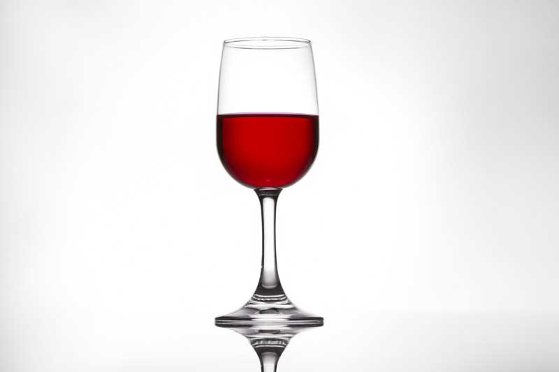 glass of wine with white background
