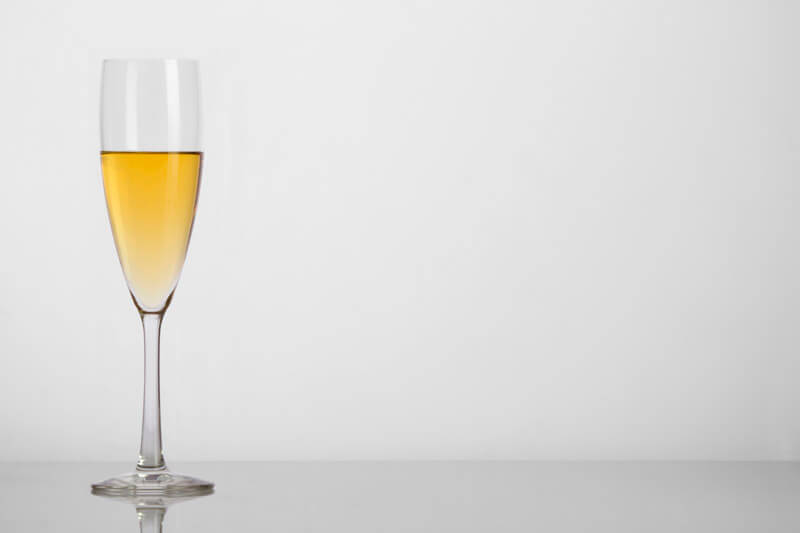champagne glass with white background