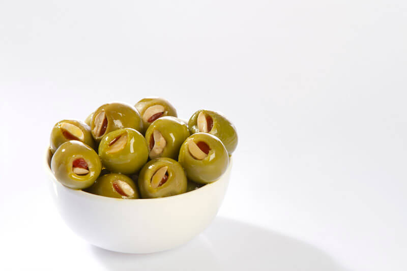 close-up of a bowl of olives