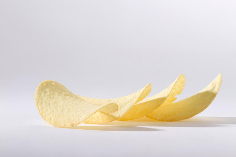 close up on potato chips