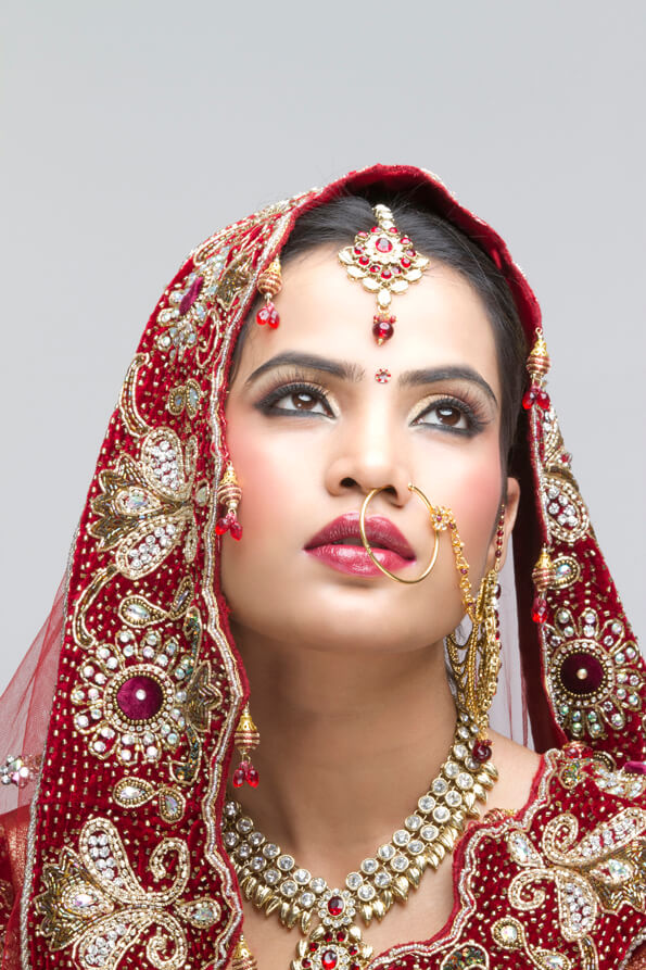 indian bride looking away