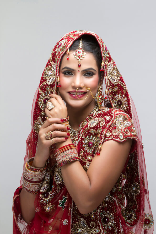 indian bride posing and smiling 