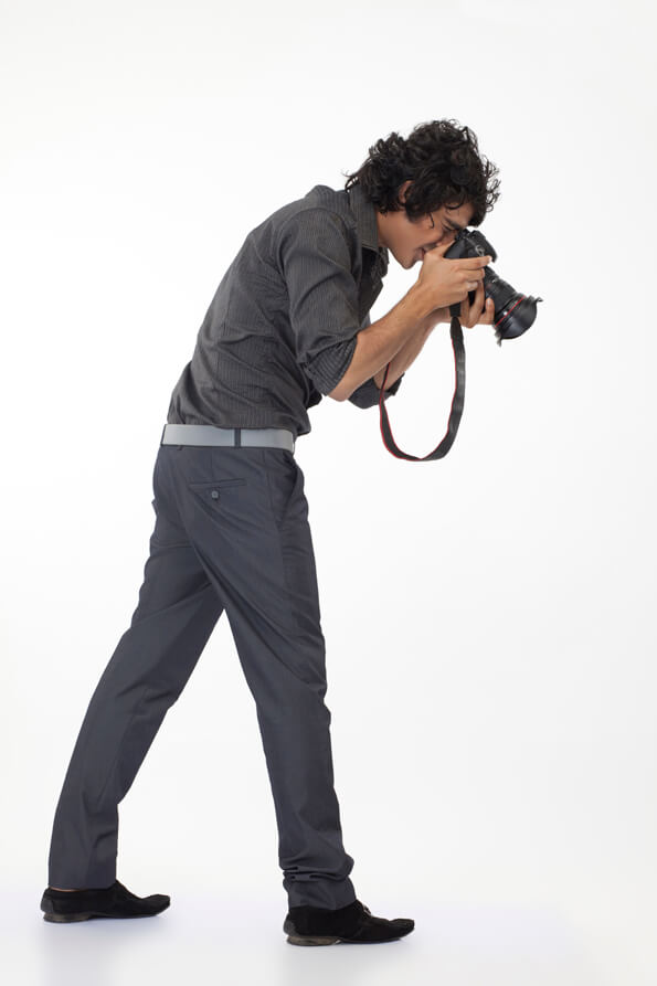 a guy in motion while clicking picture 