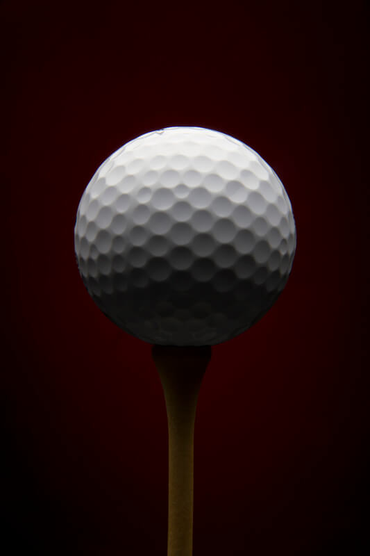 golf ball on a ball pin 
