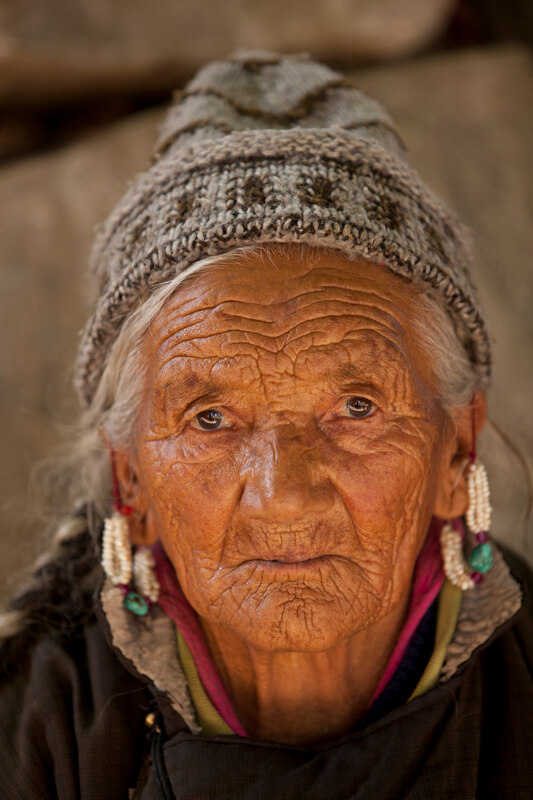 an old ladakhi woman