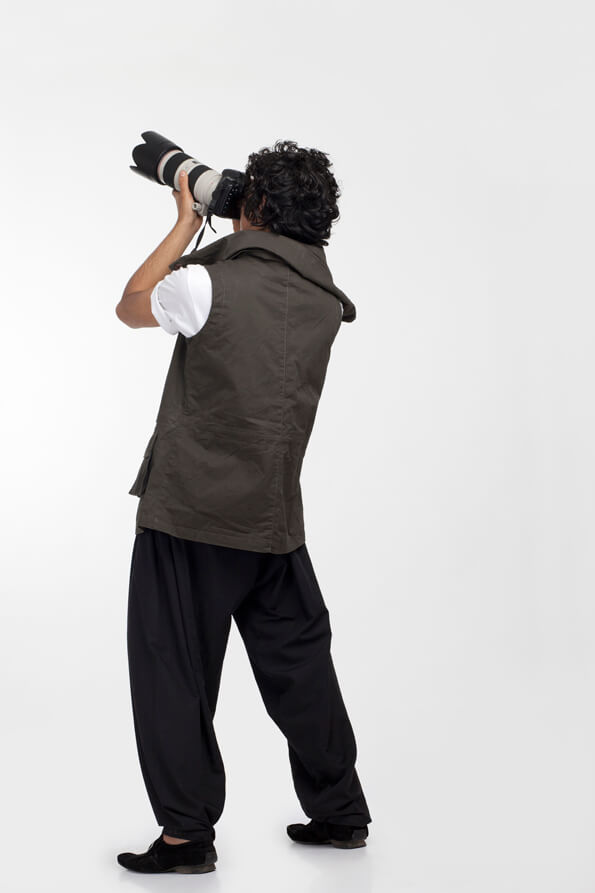 back view of a photographer taking pictures 