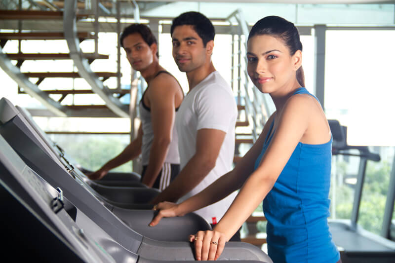 young teenagers on a treadmill