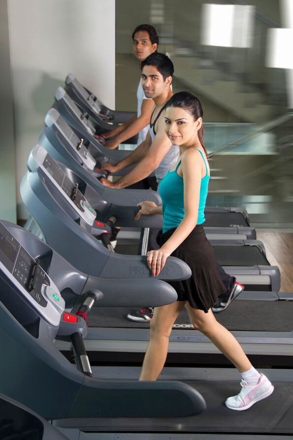 young people training on their treadmills