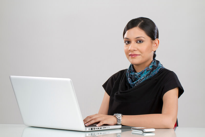 business woman posing while working