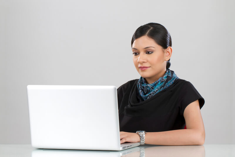 business woman working on a laptop 