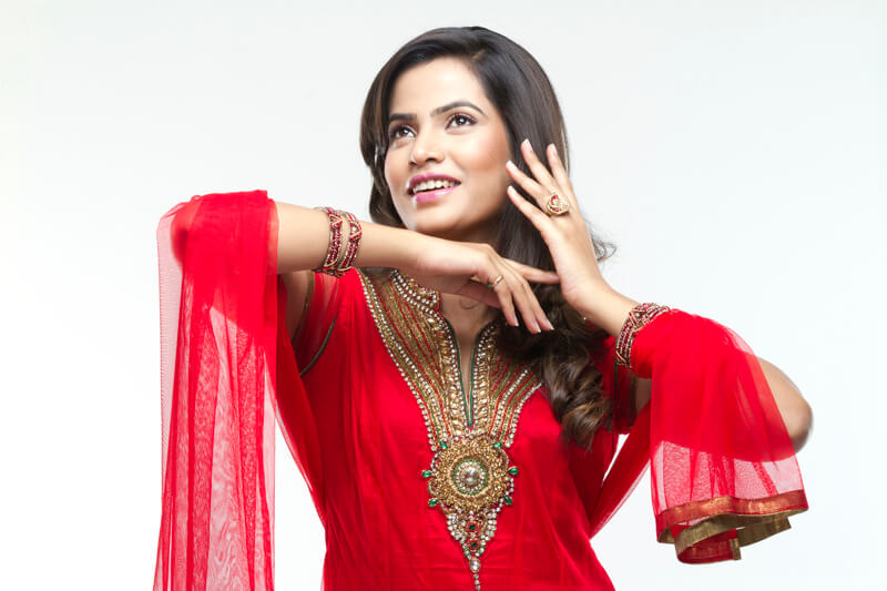 elegant woman in an indian look