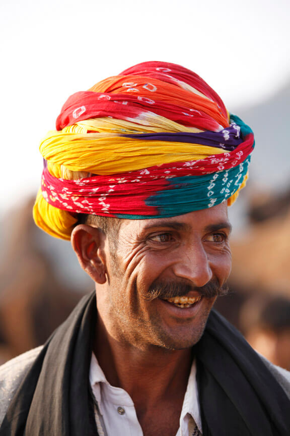 rural man wearing turban 