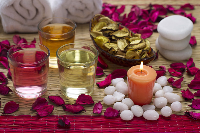spa herbs and skincare therapy 