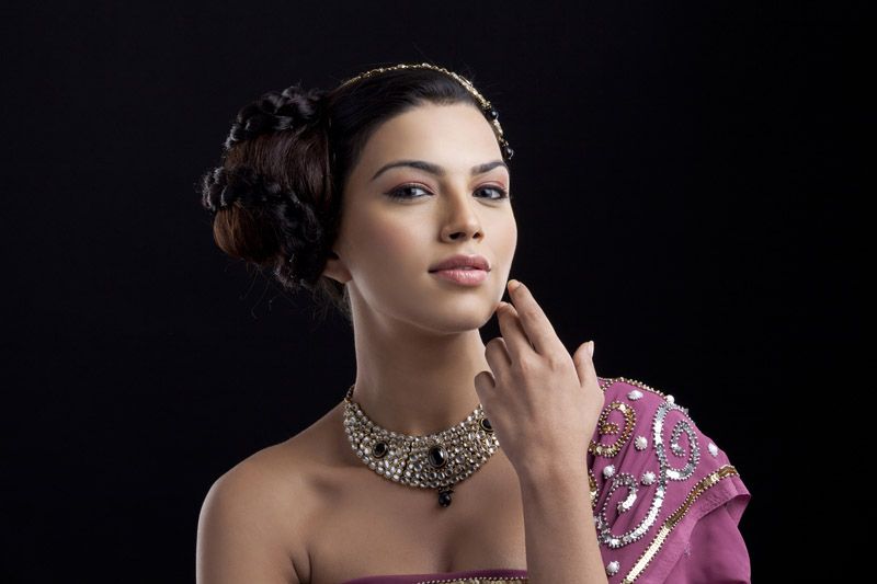 beautiful woman posing in ethnic attire