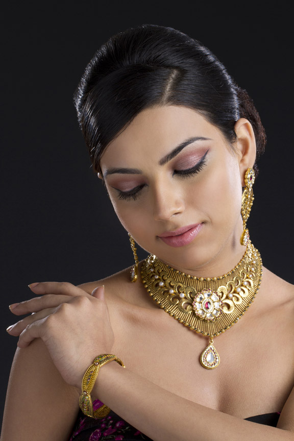beautiful woman posing with jewellery