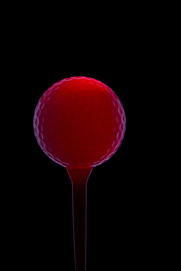red coloured golf with black background