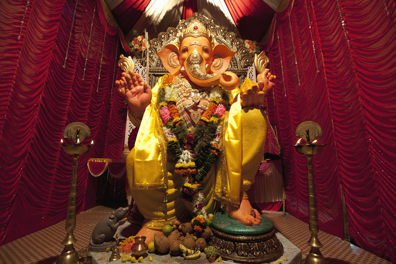 lord ganesha idol at the temple 