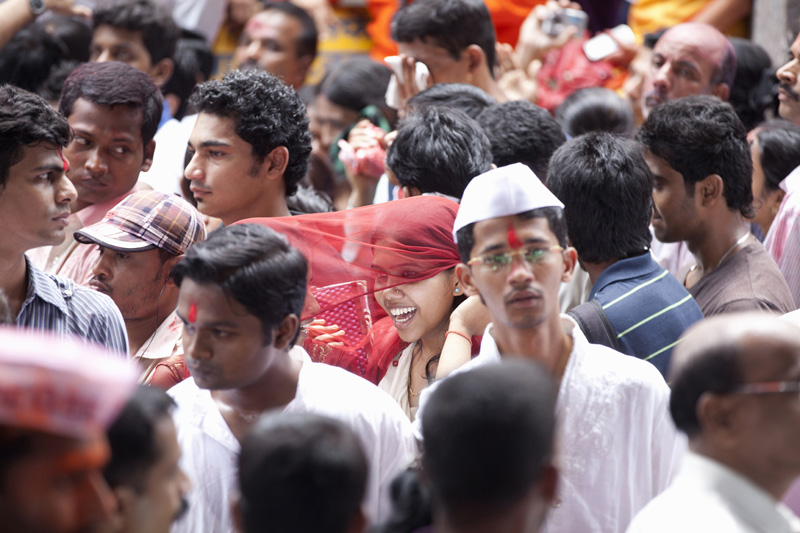 crowd during ganesh chaturthi festival