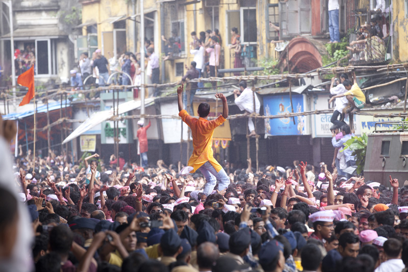 people of india celebrating ganesh festival 