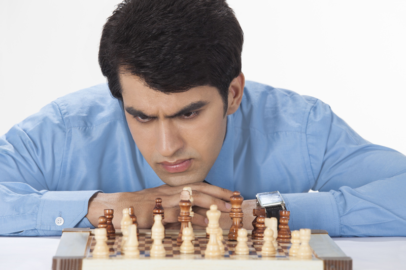 man with chess board