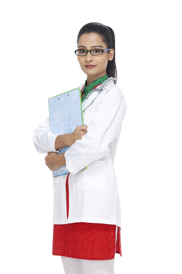 side pose of a doctor in uniform