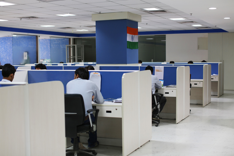 employees working in the office