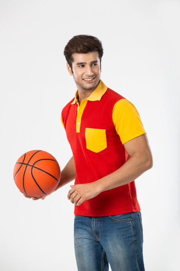 college boy with basketball posing for the camera 