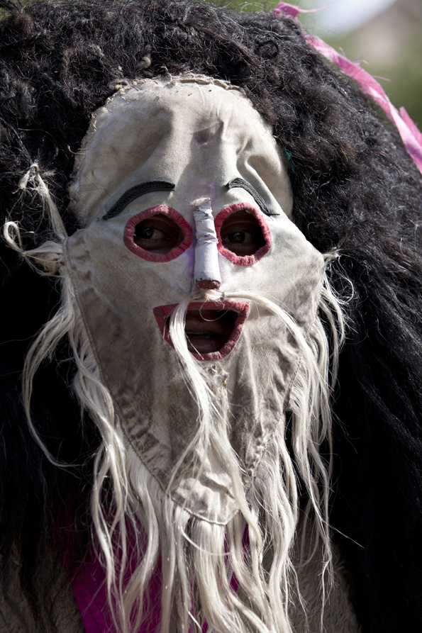 people with traditional masks at the ladakh festival