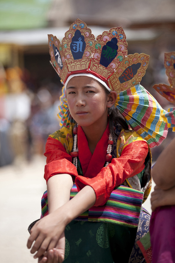 close up on a tribal citizen at the ladakh festival