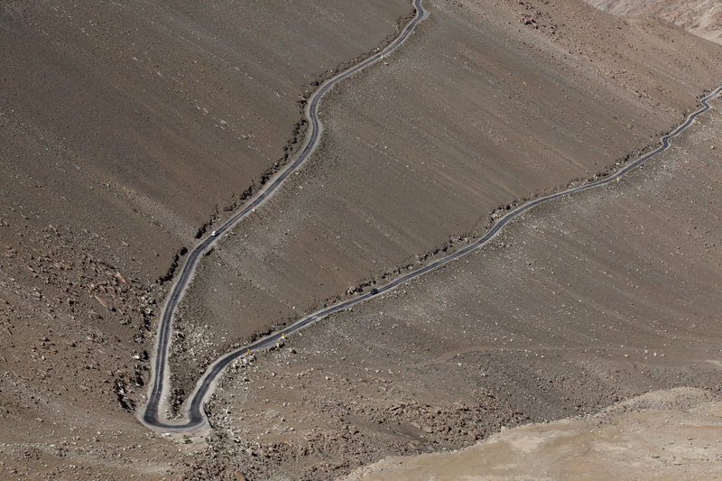roads along the high mountains