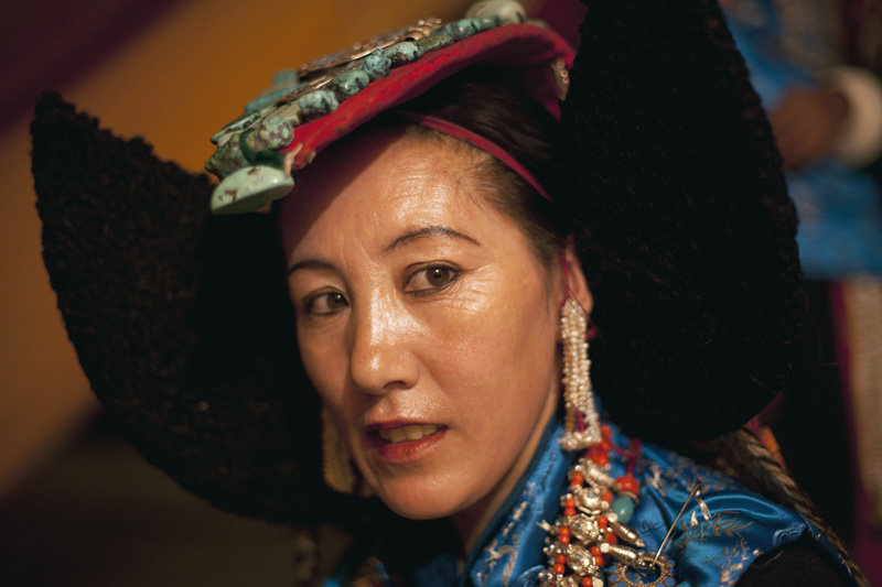 woman in traditional ladakhi wear