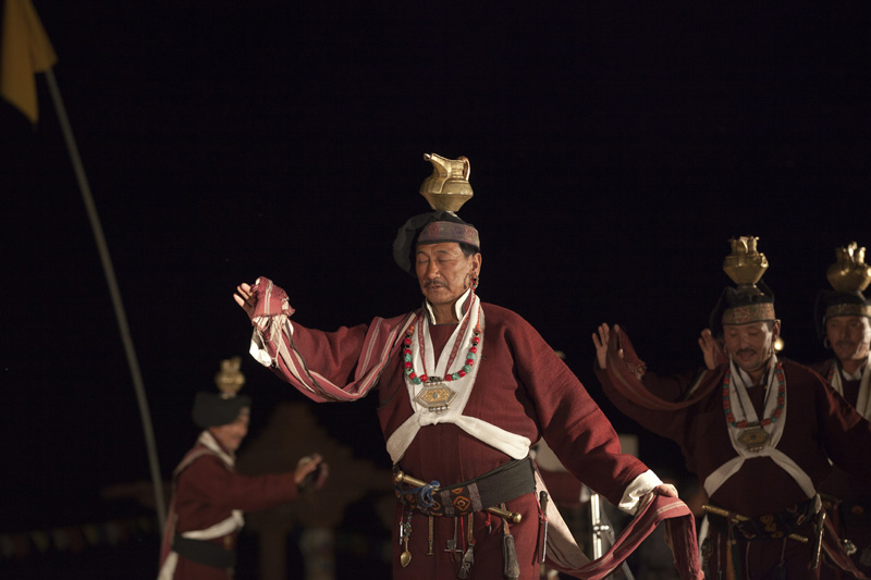 local people performing at the festival in ladakh