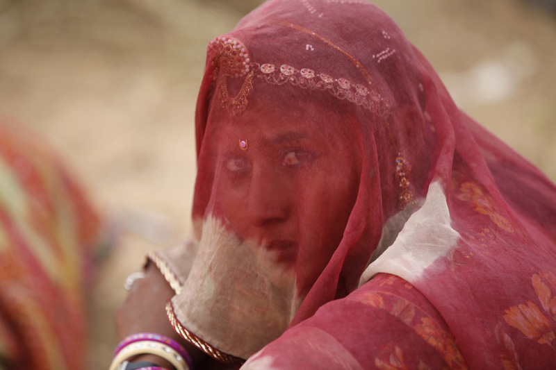 village woman looking her saree