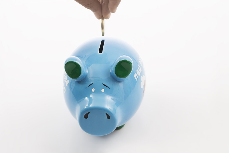 piggy bank with gold coin