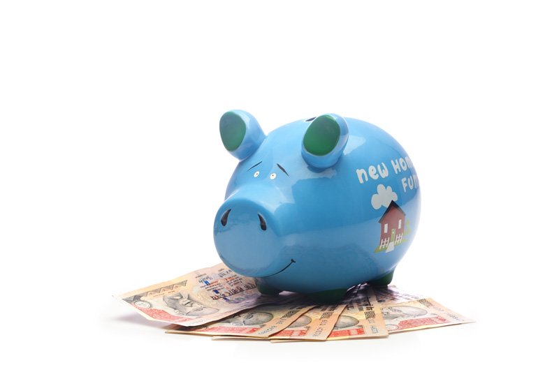 piggy bank with note