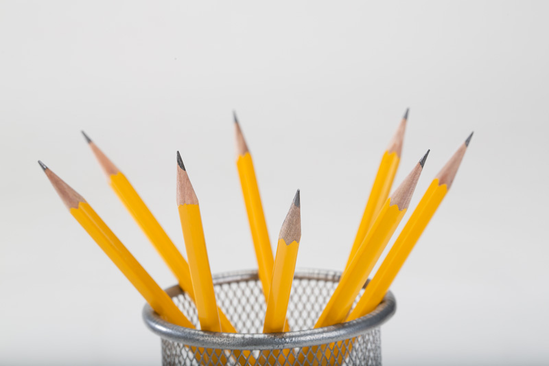 yellow pencils in stand