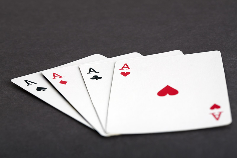 deck of cards on dark background