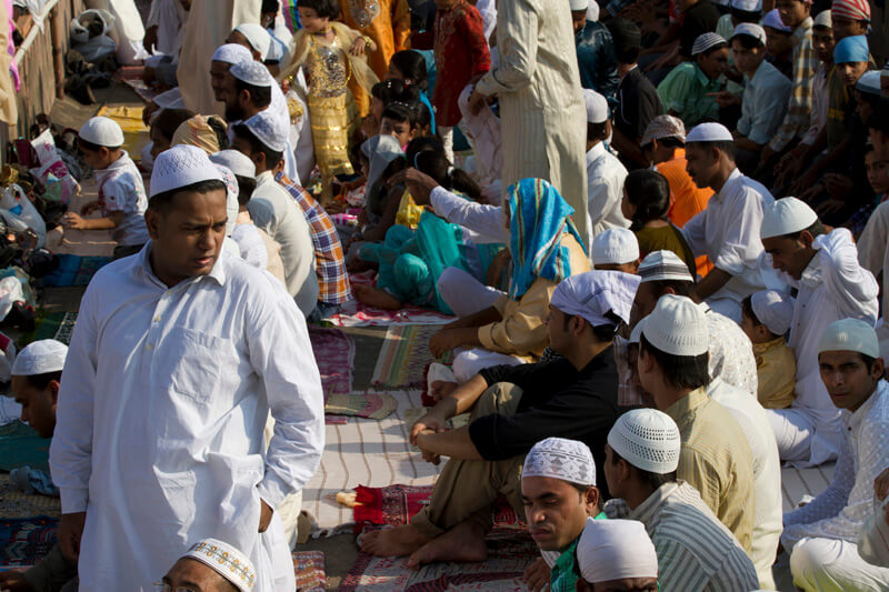muslim people at mosque for prayer 