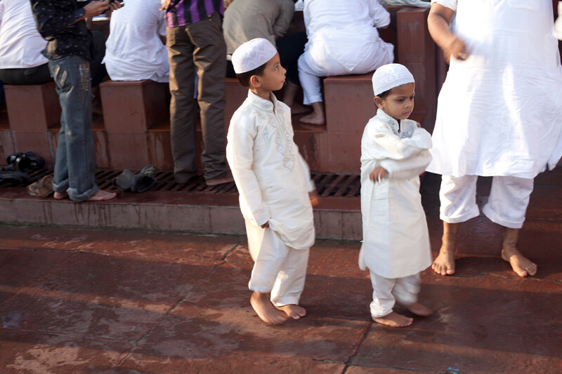 children at mosque during eid celebrations 