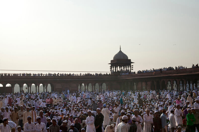 poeple after eid namaz at jama masjid