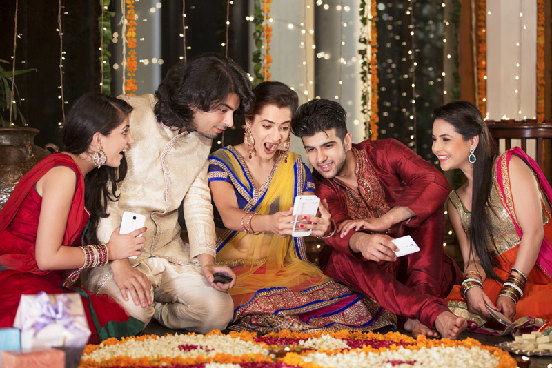 couples at diwali amazed with a surprise