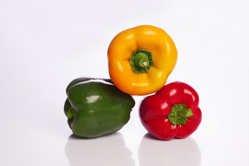 yellow,green and red coloured capsicum