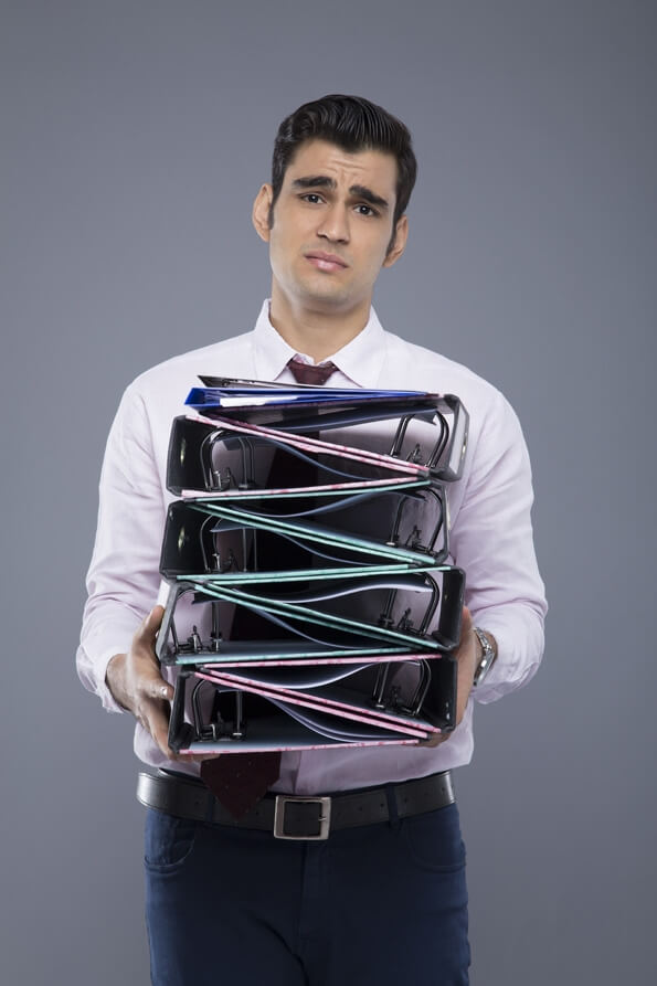 professional man with files and folders 