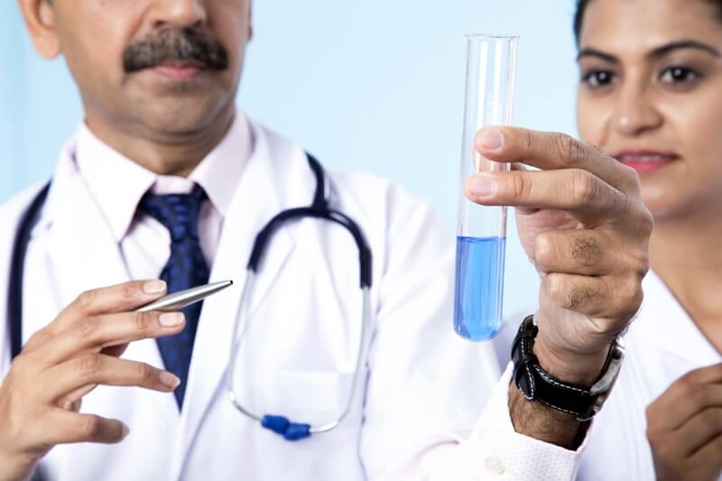 close up shot of doctors in laboratory 